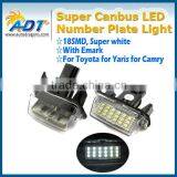 Canbus Super White License Plate Lamp for Yaris for Camry With Emark