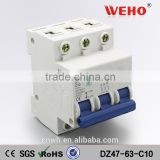 High quality 3p 10a 25a 32a 63a factory price mcb breaker