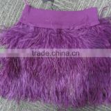 Elegant Lady Real Ostrich Feather Skirt For Sexy Girl Fashion Feather Dyed Trim