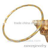 Fashion Two Tone Gold Plated Thin 316l Stainless Steel Cable Wire Bangle