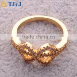 >>>2016 YIWU T&J Women Fashion Korean Style Rings Gold Plated Infinity Shape Rhinestone Crystal Rings for Lady/ thumbnail-5