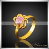 Wiky Jewelry Top Quality Wholesale Pink Zircon Polished Women Gold Ring