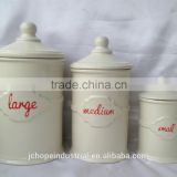 hot sale glazed ceramic canister set, set of 3