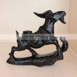 natural rock black obsidian crystal carving sheep