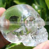 Rare purple Clear Quartz Rock Crystal Carved Crystal Skull