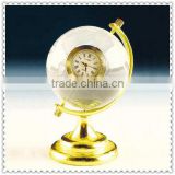 Fancy Golden Crystal Globe Clock For Holiday Gifts