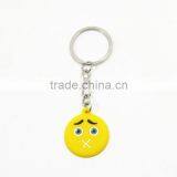 Cheap Custom Cute Cute Face Advertising Key Ring/ Soft PVC Funny Face Promotion Keychain thumbnail-2