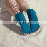 Non-slip Yoga Massage Five Fingers Socks Environmental Particles Wear Cotton Antibacterial Yoga Socks Wholesale thumbnail-6