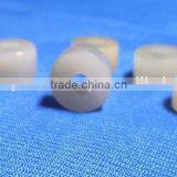 Natural White Chalcedony Smooth Handmade Big Hole Tyre Beads thumbnail-3