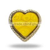 Metal & Glass Heart Knob (Yellow)