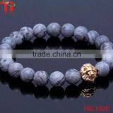 2016 New Natural Stone Stretch Bracelet, Products Gray Natural Stone Bead Men Bead Bracelets thumbnail-3