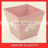 White Square Metal Outdoor Oval Planter Flower Pots thumbnail-2