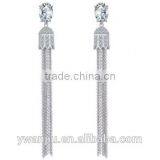 Wholesale Stock Small Order Fashion Women Long Tassels Zircon Earrings thumbnail-1