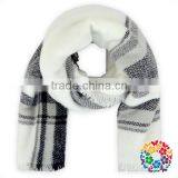 One Size Fit All Black White Lattices Winter Scarf for Lady /Girls thumbnail-5