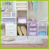 Wholsale Emc 3 Tiers Plastic Drawer Storage Cabinet With Color Print Transparent Storage Box thumbnail-2