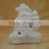 High White Porcelain Christmas Figurine With LED Light for Decoration thumbnail-2