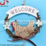 Hot Sales With Wood Chicken Easter Decorations Rattan Wreath thumbnail-2