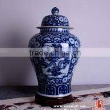 Customized Blue and White Porcelain Hand Painted Dragon Temple Ginger Jars thumbnail-1