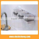Bath Storage Holder Plastic Shower Rack Wall Mounted Storage Rack thumbnail-1