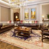 Retro Vintage English Victorian Style Finely Carved Solid Wood Veneer Replica Long Console Table With Wheels BF12-05274c thumbnail-6