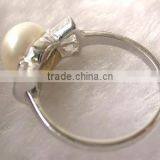 2014 Latest Fashion Round Pearl Tahitian Pearl Ring thumbnail-3