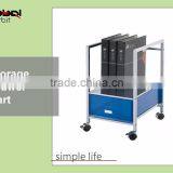 Rolling Office File Documents Holder With KD Drawer Organizer Trolley Cart thumbnail-2