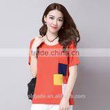 China Factory Wholesale Custom Logo Cotton Women's T-shirt Embroidery Shirt thumbnail-2
