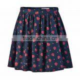 2015 New Fashion Apple Printed Back Button Petite Pleated Flippy SKirt thumbnail-2