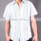 Mens Fashion Stripes Shirts Short Sleeve Dress Casual Shirts for Man thumbnail-3