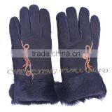 CX-A-59F Fashion Winter Warm Genuine Double Face Sheep Leather Women Glove thumbnail-4