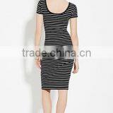 2017 Cheapsale Sexy Ladies Tight Solid Stripe Casual Dress Bulk Clothing thumbnail-2