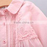 S33419W Shirts for Girls Blouse Cotton White Lace Flower Shirts thumbnail-2