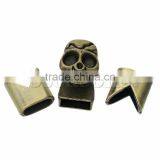China Hook Clasps Bracelet End Bar With Slider For Leather Bracelet Skull Halloween Antique Bronze 19mm X13mm 13mm X13mm2 Sets thumbnail-1