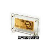 Ukraine 100 Gold Banknote Acrylic Base thumbnail-1