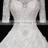 Wholesale Sweetheart Short Sleeve Lace Wedding Dresses Beaded Sweetheart Nackline Mermaid Lace Wedding Dress 2017 F12601 thumbnail-5