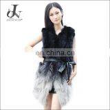 Fashion Winter Warm Women Gilet Real Raccoon Fur Outwear Vest