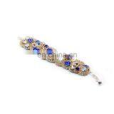 Aidocrystal Handmade Rhinestone Bridal Cuff Bracelets and Matching Earring Jewelry Set thumbnail-2