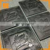 Custom Embossed Leather Patch Logo Leather Label Tag