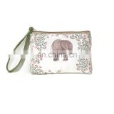 C0035 Cute Canvas Cash Coin Purse , Make Up Bag, Cellphone Bag With Handle