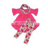 Girl 3 PCS Floral Fall Outfit Kids Boutique Clothing Girls Clothing Set thumbnail-4