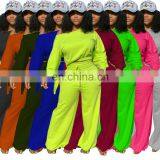 Wholesale Long Sleeves Tops And Loose Pants Work Clothing Two Piece Set For Women thumbnail-3