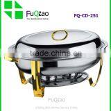 Hot Sale Luxury Stainless Steel Gold-plated Roll Top Buffet Chafer for Hotel thumbnail-1