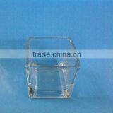 Hand Made Clear Thick Wall and Bottom Square Glass Candle Holder thumbnail-4
