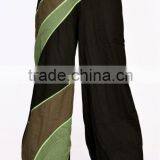 Women Stylish Black and Maroon Color Cotton Harem Pants Trousers Afghani Bottoms