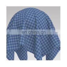 Best Sale 100% Cotton Yarn Dyed Wrinkle Blue Chek Fabric for Blouses thumbnail-2