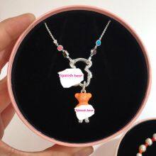 Spanish Bear Silver Earrings 215433630 Teddy Bear Pendant With Enamel 118074530 Women Fashion Necklace Free Wholesale Shipping thumbnail-5