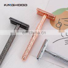Gift Box Hotel Hair Removal Cosmetics Daily Use Purple Metal Safety Razor Kinghood Best Double Edge Shaving Razor for Women thumbnail-2