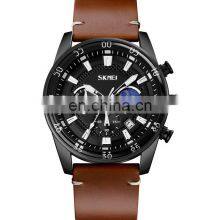 Custom Logo 9249 SKMEI Luxury Men Watch Leather Band Wholesale Fashion Wristwatch Quartz Time Piece Waterproof thumbnail-4