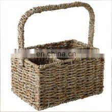 Hot Selling Eco-friendly Seagrass Caddy Organizer Basket for Silverware Kitchen Tools for Home Vietnam Supplier thumbnail-1
