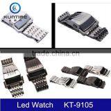 Men Luxury Stainless Steel Band Mens Blue LED Digital Sport Quartz Wrist Watch thumbnail-2